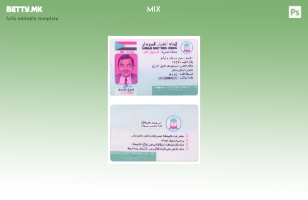 Модерен стил Шаблон за картички на синдикат на лекари од Судан